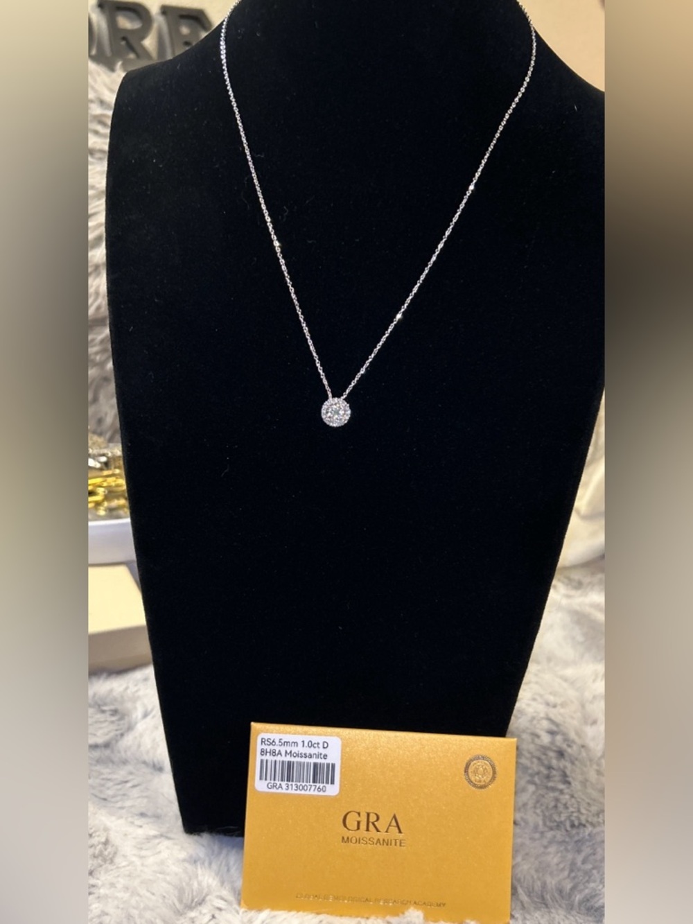 Moissanite Pavé Circle Pendant Necklace - 925 Silver